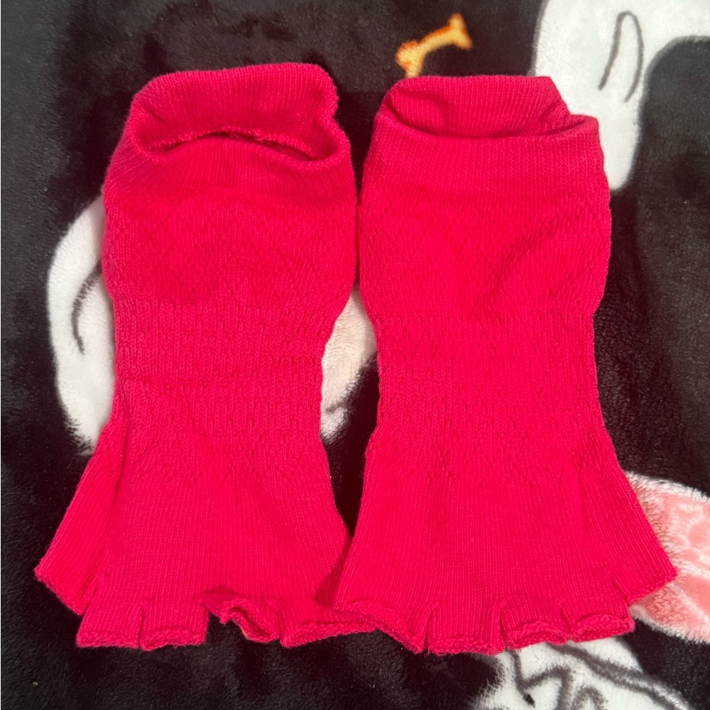 toesox Bright Pink Toe-less Grip Socks, new no tags